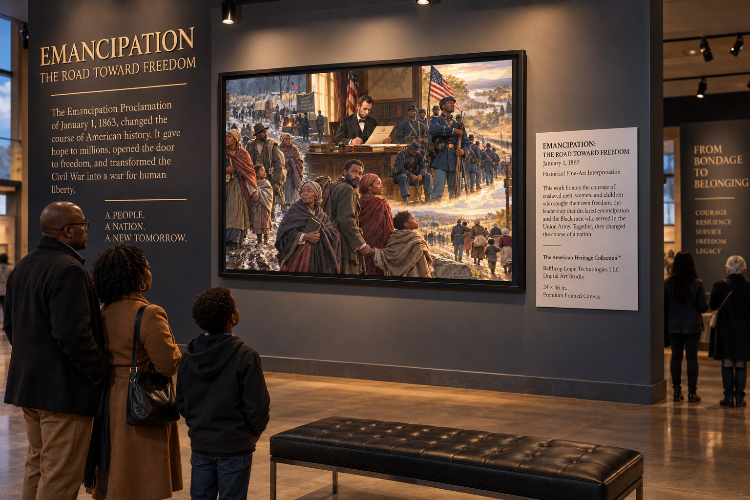 Emancipation: Road to Freedom — historical fine-art composition reflecting the journey from slavery toward freedom, dignity, and self-determination.